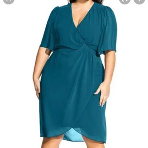 NWT City Chic Twisted Love Teal Dress